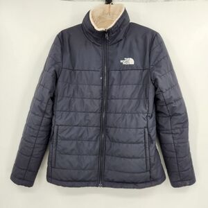 The North Face Womens Mossbud Insulated Reversible Jacket Size Medium Navy Cream